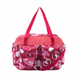 Best seller wholesale love-hearts functional mummy diaper bag with stroller hook strap,shoulder bag ,tote mummy diaper bag